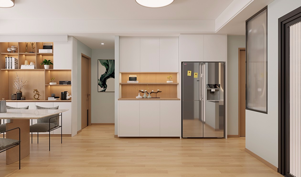 恒大綠洲80m&sup2;北歐風(fēng)案例-客廳效果圖